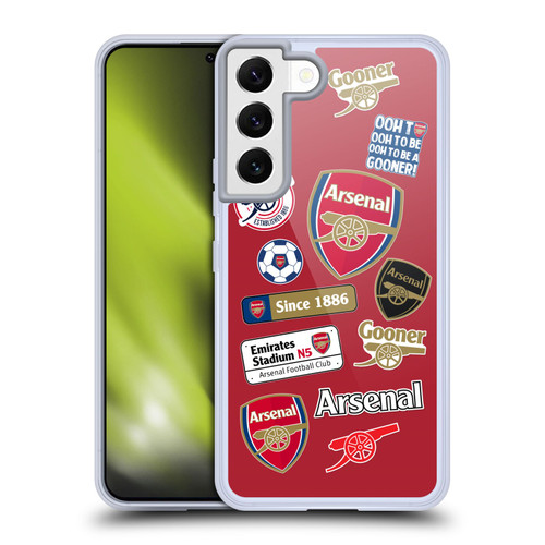Arsenal FC Logos Collage Soft Gel Case for Samsung Galaxy S22 5G