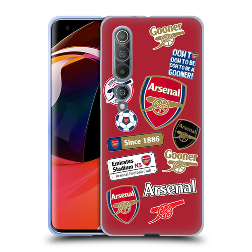 Arsenal FC Logos Collage Soft Gel Case for Xiaomi Mi 10 5G / Mi 10 Pro 5G