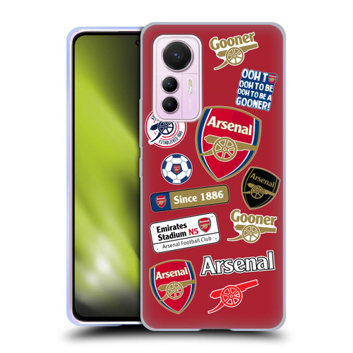 Arsenal FC Logos Collage Soft Gel Case for Xiaomi 12 Lite