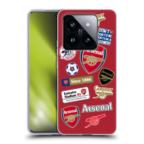 Arsenal FC Logos Collage Soft Gel Case for Xiaomi 14 Pro