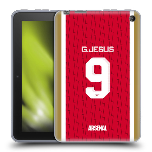 Arsenal FC 2023/24 Players Home Kit Gabriel Jesus Soft Gel Case for Amazon Fire 7 2022