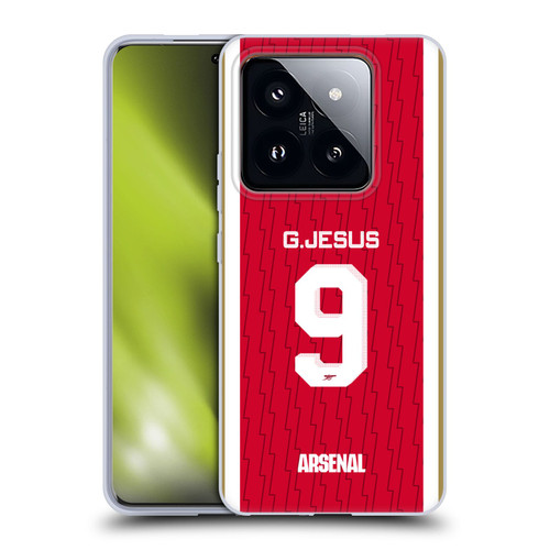 Arsenal FC 2023/24 Players Home Kit Gabriel Jesus Soft Gel Case for Xiaomi 14 Pro