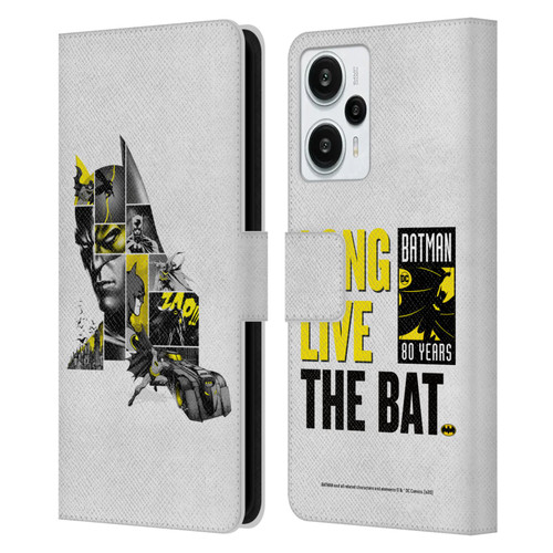 Batman DC Comics 80th Anniversary Collage Leather Book Wallet Case Cover For Xiaomi Redmi Note 12T