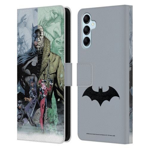 Batman DC Comics Famous Comic Book Covers Hush Leather Book Wallet Case Cover For Samsung Galaxy M14 5G