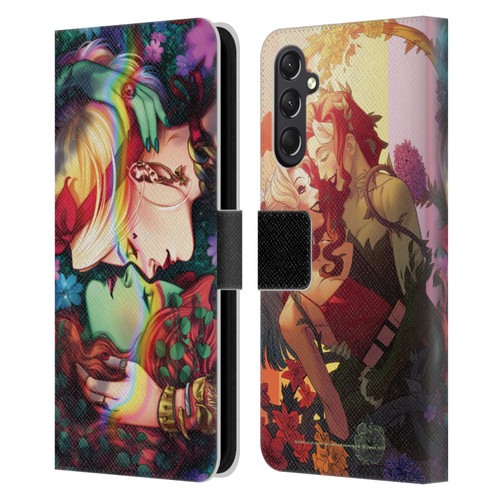 Batman DC Comics Gotham City Sirens Poison Ivy & Harley Quinn Leather Book Wallet Case Cover For Samsung Galaxy A24 4G / M34 5G