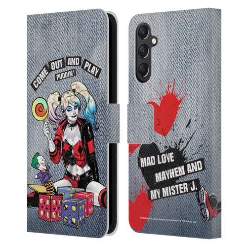 Batman DC Comics Harley Quinn Graphics Toys Leather Book Wallet Case Cover For Samsung Galaxy A24 4G / M34 5G