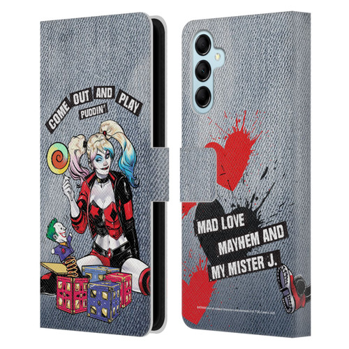 Batman DC Comics Harley Quinn Graphics Toys Leather Book Wallet Case Cover For Samsung Galaxy M14 5G