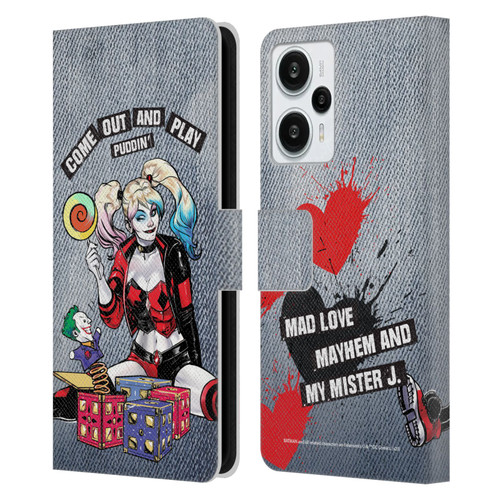 Batman DC Comics Harley Quinn Graphics Toys Leather Book Wallet Case Cover For Xiaomi Redmi Note 12T