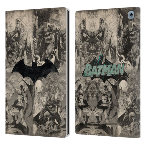 Batman DC Comics Hush Logo Collage Distressed Leather Book Wallet Case Cover For Amazon Fire HD 10 / Plus 2021