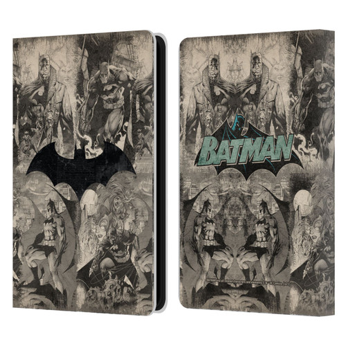 Batman DC Comics Hush Logo Collage Distressed Leather Book Wallet Case Cover For Amazon Kindle Paperwhite 5 (2021)