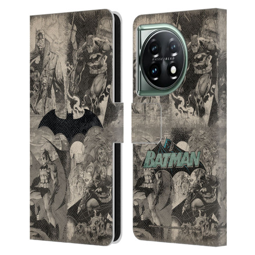 Batman DC Comics Hush Logo Collage Distressed Leather Book Wallet Case Cover For OnePlus 11 5G