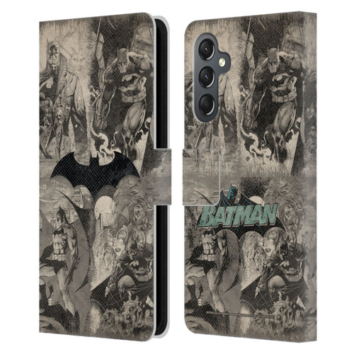 Batman DC Comics Hush Logo Collage Distressed Leather Book Wallet Case Cover For Samsung Galaxy A25 5G