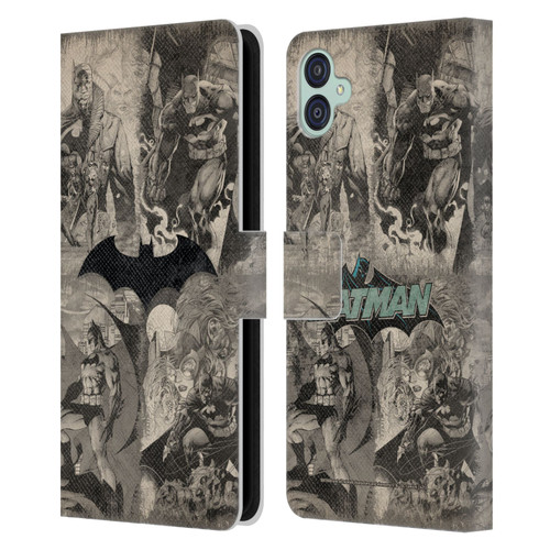 Batman DC Comics Hush Logo Collage Distressed Leather Book Wallet Case Cover For Samsung Galaxy M04 5G / A04e