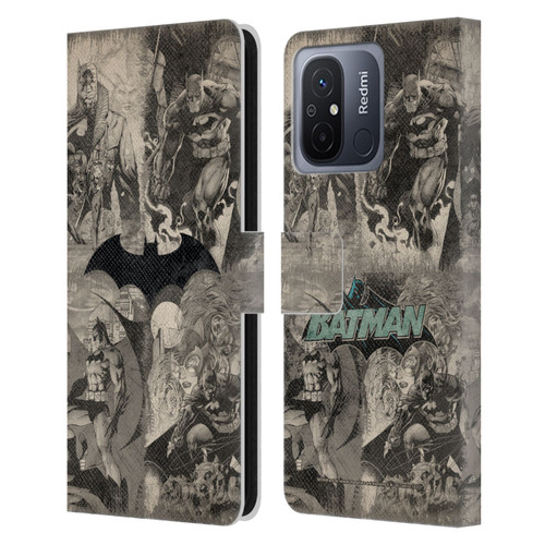 Batman DC Comics Hush Logo Collage Distressed Leather Book Wallet Case Cover For Xiaomi Redmi 12C