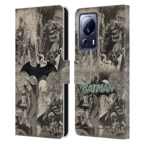 Batman DC Comics Hush Logo Collage Distressed Leather Book Wallet Case Cover For Xiaomi 13 Lite 5G