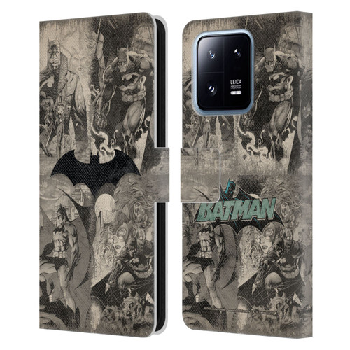 Batman DC Comics Hush Logo Collage Distressed Leather Book Wallet Case Cover For Xiaomi 13 Pro 5G