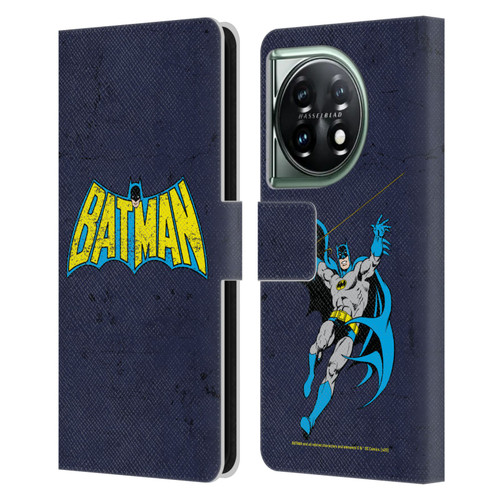 Batman DC Comics Logos Classic Distressed Leather Book Wallet Case Cover For OnePlus 11 5G