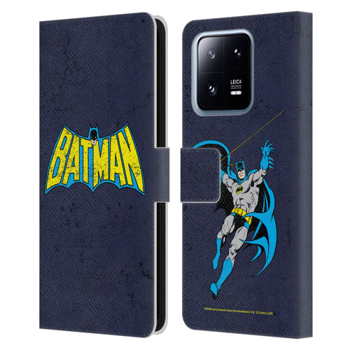 Batman DC Comics Logos Classic Distressed Leather Book Wallet Case Cover For Xiaomi 13 Pro 5G