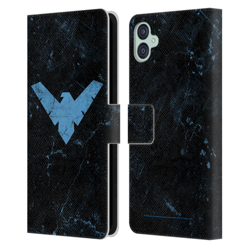 Batman DC Comics Nightwing Logo Grunge Leather Book Wallet Case Cover For Samsung Galaxy M04 5G / A04e