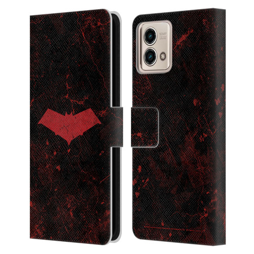 Batman DC Comics Red Hood Logo Grunge Leather Book Wallet Case Cover For Motorola Moto G Stylus 5G 2023