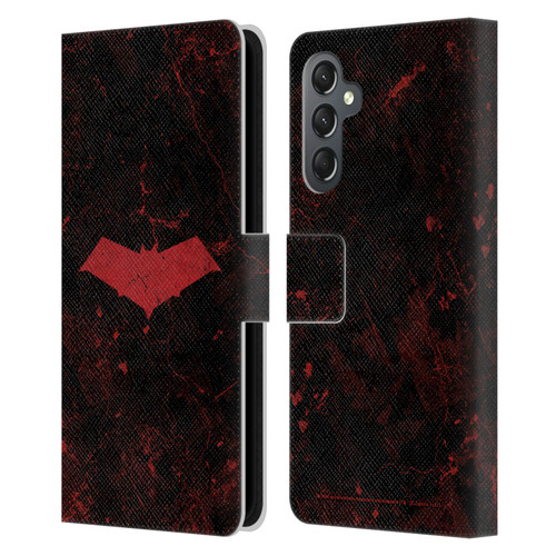 Batman DC Comics Red Hood Logo Grunge Leather Book Wallet Case Cover For Samsung Galaxy A25 5G