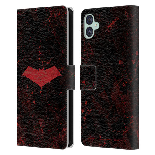 Batman DC Comics Red Hood Logo Grunge Leather Book Wallet Case Cover For Samsung Galaxy M04 5G / A04e