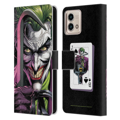 Batman DC Comics Three Jokers The Clown Leather Book Wallet Case Cover For Motorola Moto G Stylus 5G 2023