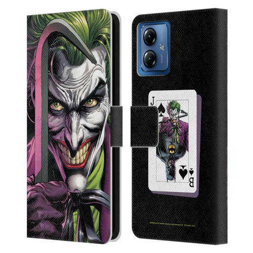 Batman DC Comics Three Jokers The Clown Leather Book Wallet Case Cover For Motorola Moto G14