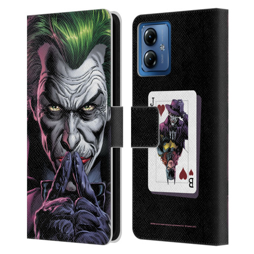 Batman DC Comics Three Jokers The Criminal Leather Book Wallet Case Cover For Motorola Moto G14