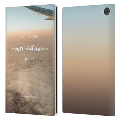 Nature Magick So The Adventure Begins Quote Airplane Leather Book Wallet Case Cover For Amazon Fire Max 11 2023