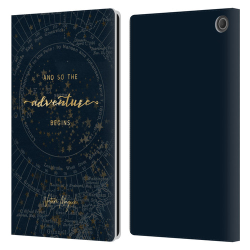 Nature Magick So The Adventure Begins Quote Star Map Leather Book Wallet Case Cover For Amazon Fire Max 11 2023