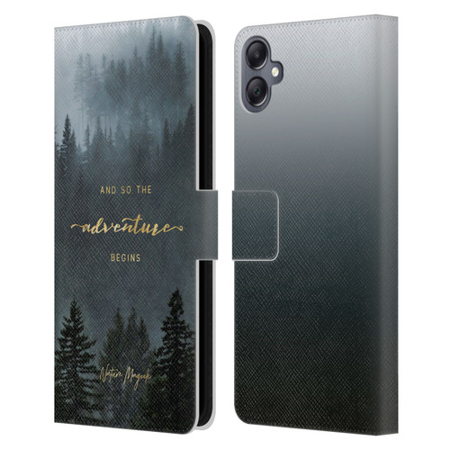 Nature Magick So The Adventure Begins Quote Trees Leather Book Wallet Case Cover For Samsung Galaxy A05