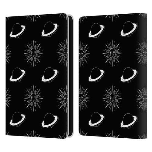 Haroulita Celestial Black And White Planet And Sun Leather Book Wallet Case Cover For Amazon Kindle Paperwhite 5 (2021)