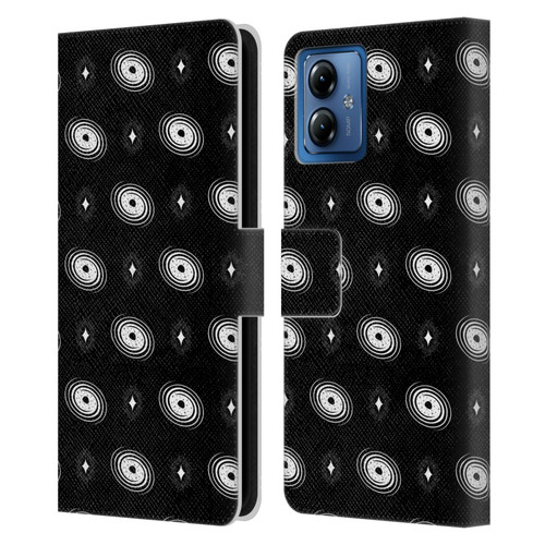 Haroulita Celestial Black And White Galaxy Leather Book Wallet Case Cover For Motorola Moto G14