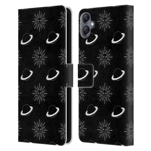 Haroulita Celestial Black And White Planet And Sun Leather Book Wallet Case Cover For Samsung Galaxy A05