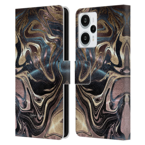 Nature Magick Luxe Gold Marble Metallic Copper Leather Book Wallet Case Cover For Xiaomi Redmi Note 12T