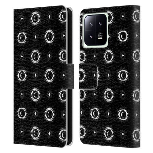 Haroulita Celestial Black And White Sun And Moon Leather Book Wallet Case Cover For Xiaomi 13 5G