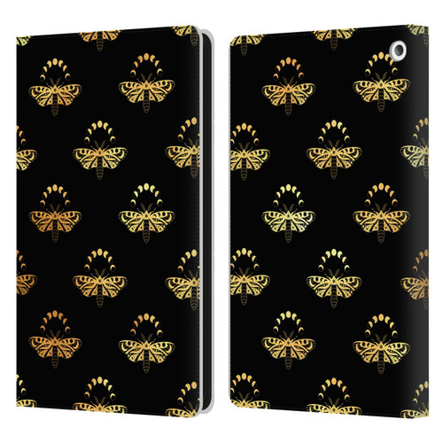 Haroulita Celestial Gold Butterfly Leather Book Wallet Case Cover For Amazon Fire HD 8/Fire HD 8 Plus 2020