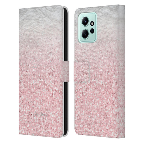 Nature Magick Rose Gold Marble Glitter Pink Sparkle 2 Leather Book Wallet Case Cover For Xiaomi Redmi 12