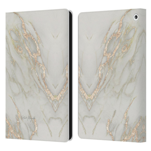 Nature Magick Marble Metallics Gold Leather Book Wallet Case Cover For Amazon Fire HD 8/Fire HD 8 Plus 2020