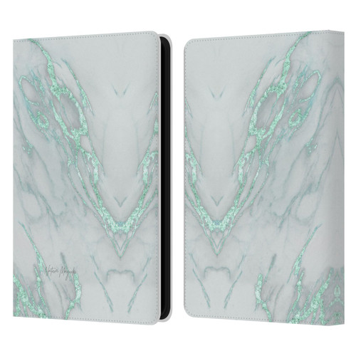 Nature Magick Marble Metallics Teal Leather Book Wallet Case Cover For Amazon Kindle Paperwhite 5 (2021)