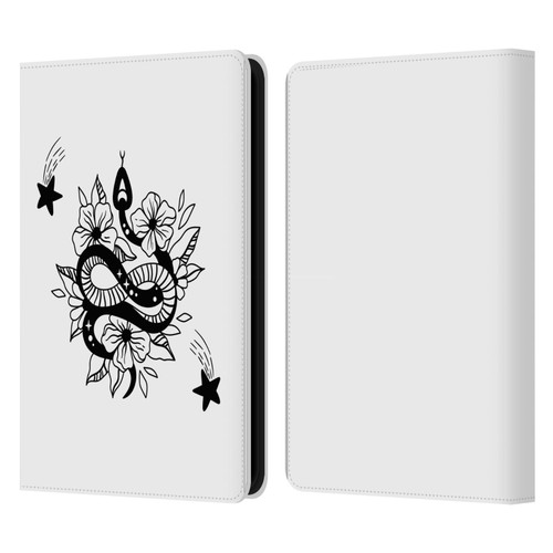 Haroulita Celestial Tattoo Snake And Flower Leather Book Wallet Case Cover For Amazon Kindle 11th Gen 6in 2022