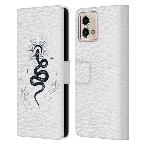 Haroulita Celestial Tattoo Snake Leather Book Wallet Case Cover For Motorola Moto G Stylus 5G 2023