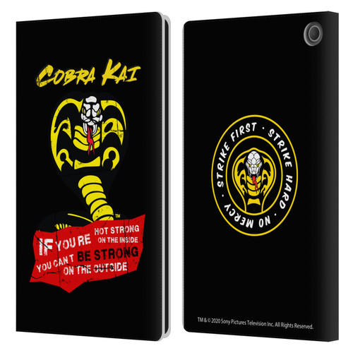 Cobra Kai Composed Art Be Strong Logo Leather Book Wallet Case Cover For Amazon Fire Max 11 2023