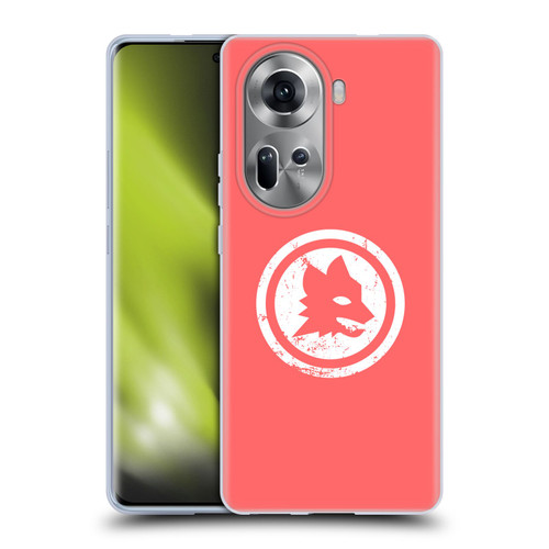AS Roma Crest Graphics Pink Distressed Soft Gel Case for OPPO Reno11