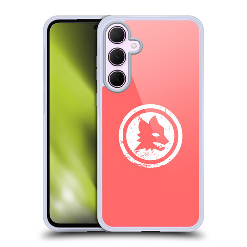 AS Roma Crest Graphics Pink Distressed Soft Gel Case for Samsung Galaxy A35 5G