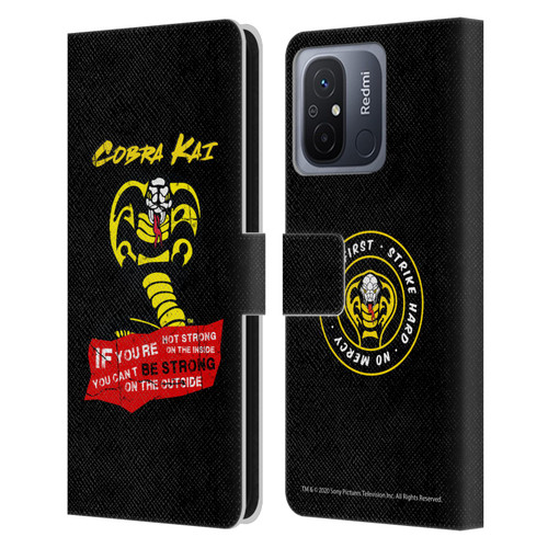 Cobra Kai Composed Art Be Strong Logo Leather Book Wallet Case Cover For Xiaomi Redmi 12C