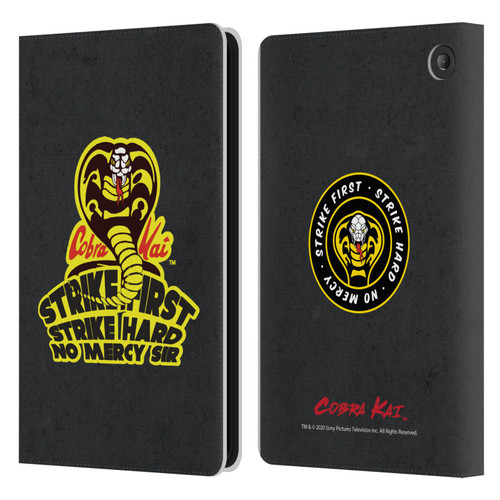Cobra Kai Graphics 2 Strike Hard Logo Leather Book Wallet Case Cover For Amazon Fire 7 2022