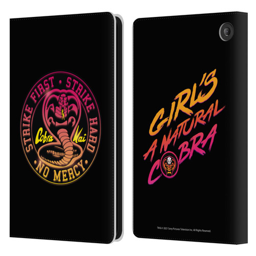 Cobra Kai Key Art Strike Hard Logo Leather Book Wallet Case Cover For Amazon Fire 7 2022