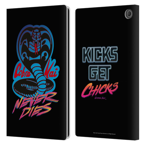 Cobra Kai Key Art Never Dies Logo Leather Book Wallet Case Cover For Amazon Fire Max 11 2023